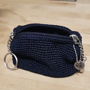 The Sak Navy Blue Crochet Coin Purse - Like New!